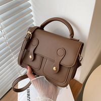 Femmes Petit Faux Cuir Géométrique Élégant Fermeture Éclair Sac Carré main image 1