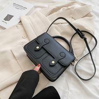 Women's Small Pu Leather Geometric Elegant Zipper Square Bag sku image 1