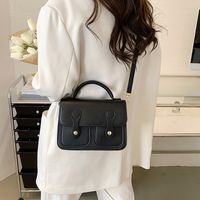 Femmes Petit Faux Cuir Géométrique Élégant Fermeture Éclair Sac Carré main image 2