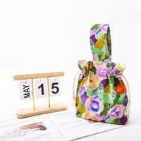 Women's Medium Cotton Flower Vintage Style String Handbag sku image 4