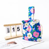 Women's Medium Cotton Flower Vintage Style String Handbag sku image 6