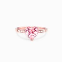 Sterling Silver Shiny Heart Shape Plating Inlay Zircon Rings sku image 8