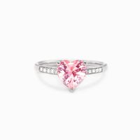 Sterling Silver Shiny Heart Shape Plating Inlay Zircon Rings sku image 3