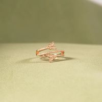 Sterling Silver Simple Style Butterfly Plating Inlay Zircon Rings main image 1