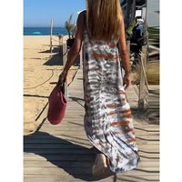 Women's Regular Dress Casual V Neck Printing Sleeveless Abstract Maxi Long Dress Holiday Daily main image 3