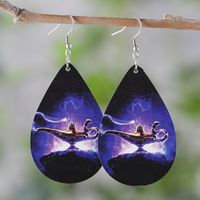 1 Pair Retro Lamp Wood Drop Earrings sku image 4