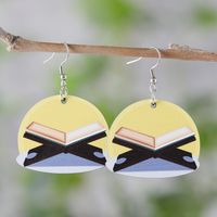 1 Pair Retro Lamp Wood Drop Earrings sku image 5