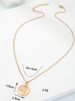 Copper 18K Gold Plated IG Style Moon Cat Zircon Pendant Necklace main image 3