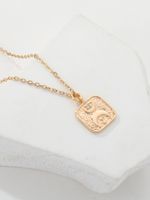Copper 18K Gold Plated IG Style Moon Cat Zircon Pendant Necklace main image 4