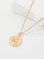 Copper 18K Gold Plated IG Style Moon Cat Zircon Pendant Necklace main image 6