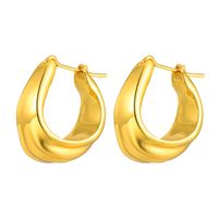 1 Pair Simple Style Solid Color Frill Brass Gold Plated Earrings main image 3