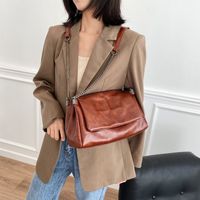Women's Large Pu Leather Solid Color Streetwear Square Magnetic Buckle Square Bag main image 4