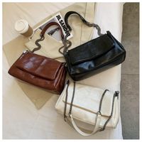 Women's Large Pu Leather Solid Color Streetwear Square Magnetic Buckle Square Bag main image 1