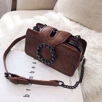 Women's Small Pu Leather Solid Color Streetwear Magnetic Buckle Crossbody Bag sku image 1