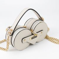 Women's Mini Pu Leather Solid Color Basic Paint Finish Round Zipper Chain Bag main image 6
