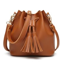 Women's Small Pu Leather Solid Color Streetwear Magnetic Buckle Bucket Bag sku image 2