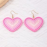 1 Pair Sweet Heart Shape Arylic Drop Earrings sku image 1