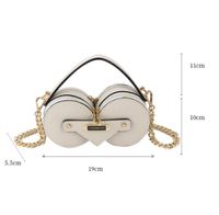 Women's Mini Pu Leather Solid Color Basic Paint Finish Round Zipper Chain Bag main image 2