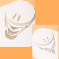 Elegant Glam Tassel Alloy Layered Rhinestones Women's Earrings Necklace main image 9
