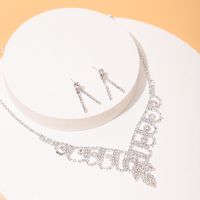 Elegant Glam Tassel Alloy Layered Rhinestones Women's Earrings Necklace sku image 2