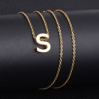 Stainless Steel Titanium Steel Hip-Hop Letter Plating Pendant Necklace sku image 19