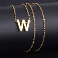 Stainless Steel Titanium Steel Hip-Hop Letter Plating Pendant Necklace sku image 23