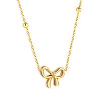 Stainless Steel Titanium Steel Retro Butterfly Plating Pendant Necklace sku image 2
