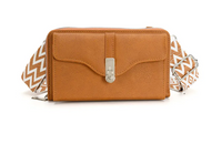 Women's Small Pu Leather Color Block Elegant Flip Cover Square Bag sku image 1