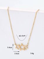 Stainless Steel 18K Gold Plated Simple Style Plating Pentagram Butterfly Pendant Necklace main image 2