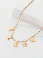 Stainless Steel 18K Gold Plated Simple Style Plating Pentagram Butterfly Pendant Necklace sku image 2
