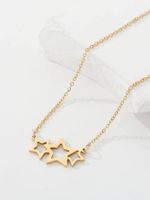 Rostfreier Stahl 18 Karat Vergoldet Einfacher Stil Überzug Pentagramm Schmetterling Halskette Mit Anhänger sku image 1