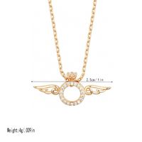 Copper White Gold Plated Simple Style Wings Plating Inlay Zircon Pendant Necklace main image 2