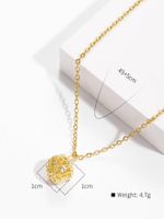 Copper 18K Gold Plated IG Style Simple Style Ball Bamboo Inlay Zircon Pendant Necklace main image 2