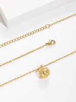Copper 18K Gold Plated IG Style Simple Style Ball Bamboo Inlay Zircon Pendant Necklace main image 4
