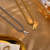 Rostfreier Stahl Vergoldet Einfacher Stil Brief Halskette Mit Anhänger main image 3