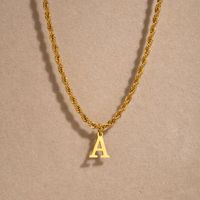 Rostfreier Stahl Vergoldet Einfacher Stil Brief Halskette Mit Anhänger main image 6