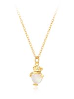 Copper 18K Gold Plated IG Style Crown Perfume Bottle Inlay Zircon Pendant Necklace main image 6