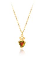Copper 18K Gold Plated IG Style Crown Perfume Bottle Inlay Zircon Pendant Necklace main image 8