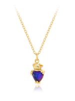 Copper 18K Gold Plated IG Style Crown Perfume Bottle Inlay Zircon Pendant Necklace sku image 1