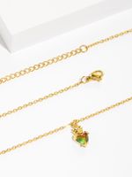 Copper 18K Gold Plated IG Style Crown Perfume Bottle Inlay Zircon Pendant Necklace main image 9
