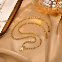 Stainless Steel 18K Gold Plated IG Style Simple Style Letter Pendant Necklace main image 6