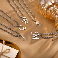 Stainless Steel 18K Gold Plated IG Style Simple Style Letter Pendant Necklace main image 5