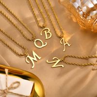 Stainless Steel 18K Gold Plated IG Style Simple Style Letter Pendant Necklace main image 3