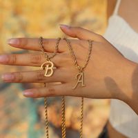 Stainless Steel 18K Gold Plated IG Style Simple Style Letter Pendant Necklace main image 1