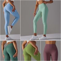 Sports Solid Color Nylon Cotton Blend Active Bottoms Leggings main image video