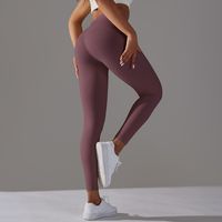 Sports Solid Color Nylon Cotton Blend Active Bottoms Leggings main image 8