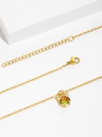 Copper 18K Gold Plated IG Style Cute Cat Inlay Zircon Pendant Necklace main image 10
