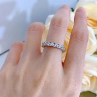 Wholesale Simple Style Solid Color Copper Plating Inlay White Gold Plated Zircon Rings main image 5