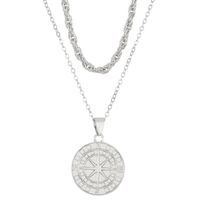 IG Style Compass Alloy Plating Unisex Pendant Necklace sku image 5
