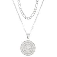 IG Style Compass Alloy Plating Unisex Pendant Necklace sku image 1